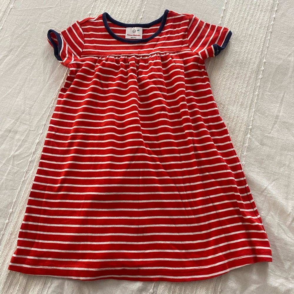 Hanna Andersson Red and White Striped Kids Dress